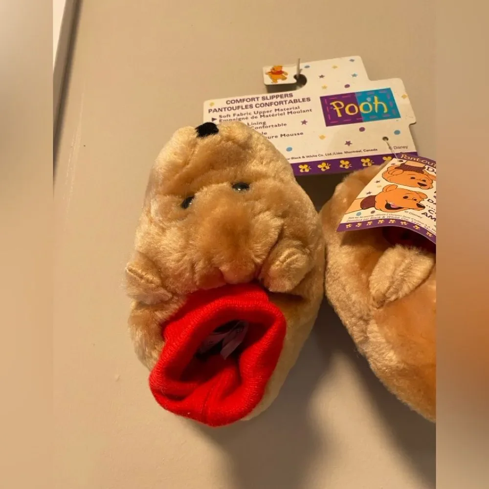 Vintage Y2K Disney Character Pooh Bear Slipper Baby Toddler Shoes NWT